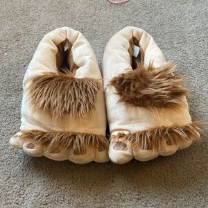 Plush Faux-Fur Tan Slip-On Loafers